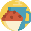Kahvi ja jälkiruoka -ikoni